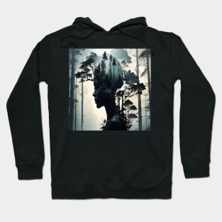 Double exposure portrait of a woman Hoodie